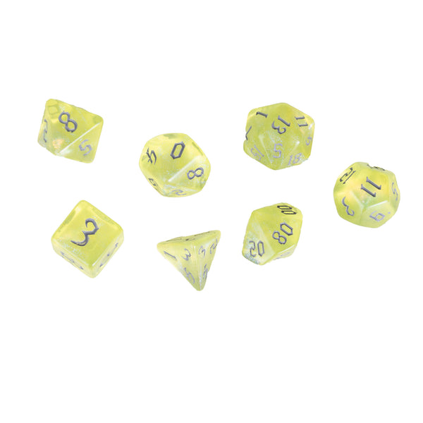 Dice Glitter Yellow Chaos Grey Font Clam