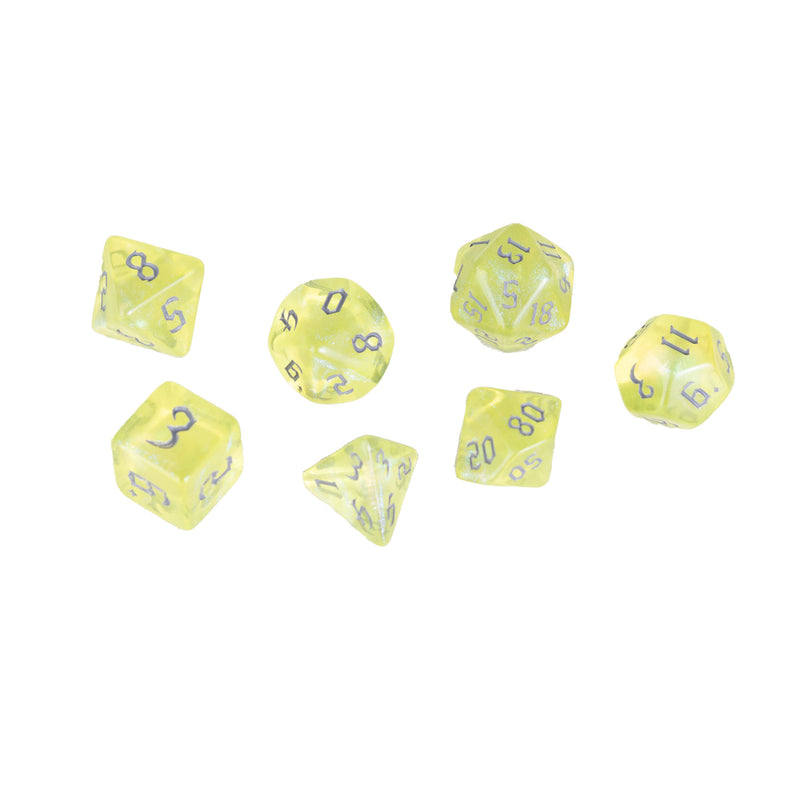 Dice Glitter Yellow Chaos Grey Font Clam