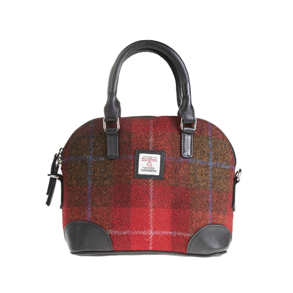 Ladies Ht Leather Hand Bag Red Check A / Black