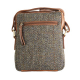 Ht Leather Small Ladies Cross Body Bag Brown Herringbone / Tan