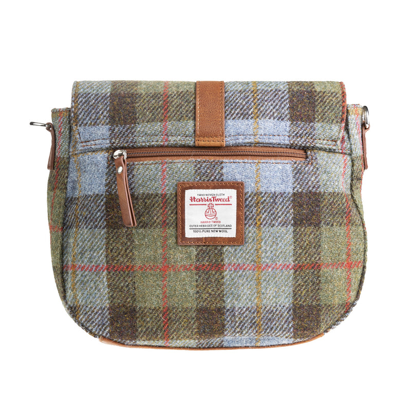 Ladies Ht Leather Flap Over Bag Lovat Check / Tan