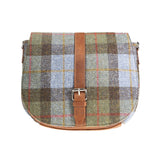 Ladies Ht Leather Flap Over Bag Lovat Check / Tan