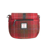 Ladies Ht Leather Flap Over Bag Red Check A / Black