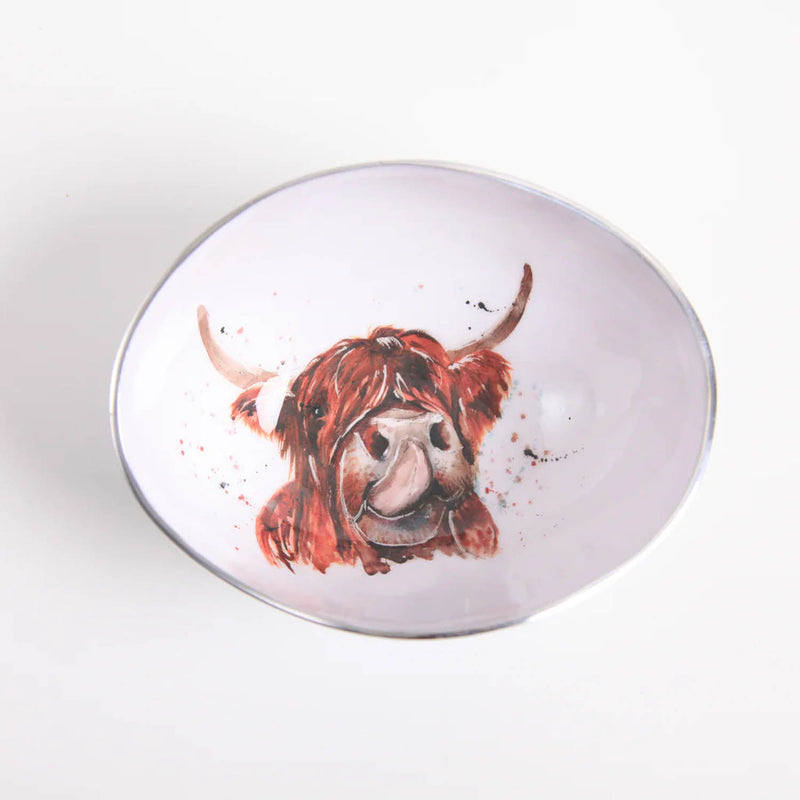 Highland Cow Oval Bowl Small - 16 Cm