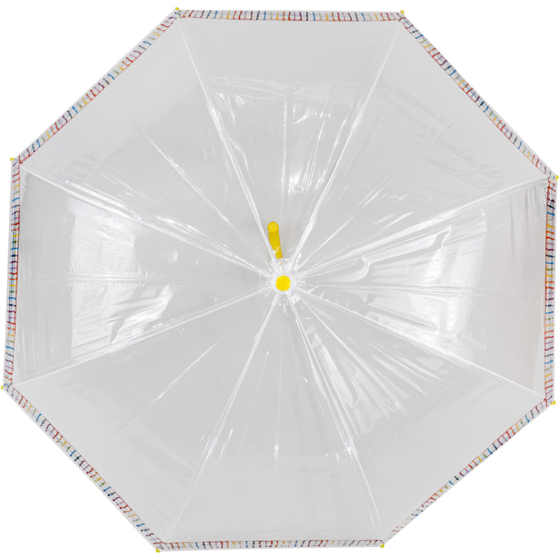 Multicoloured Check Border Dome Umbrella