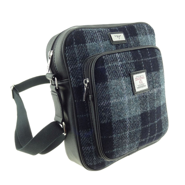 Harris Tweed Tay Man Bag Grey/Black Tartan