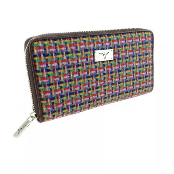 Harris Tweed Long Zip Purse - Staffa Jazzy Weave