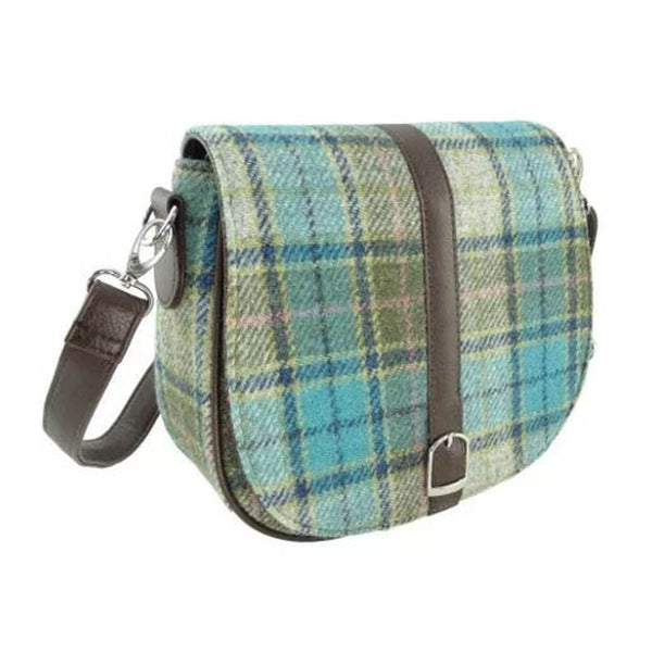 Harris Tweed Ladies Shoulder Bag - Beauly Turqoise Tartan