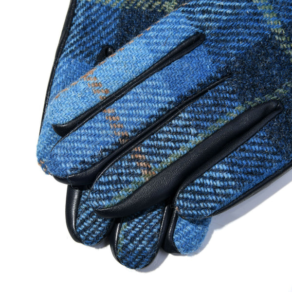 Ladies Harris Tweed Gloves Blue