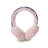 Sheepskin Earmuffs Pink Blue Tartan