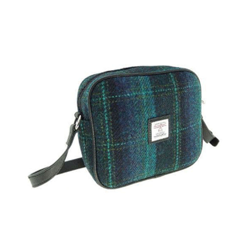 Harris Tweed Almond Mini Bag Blue / Turquoise Overcheck