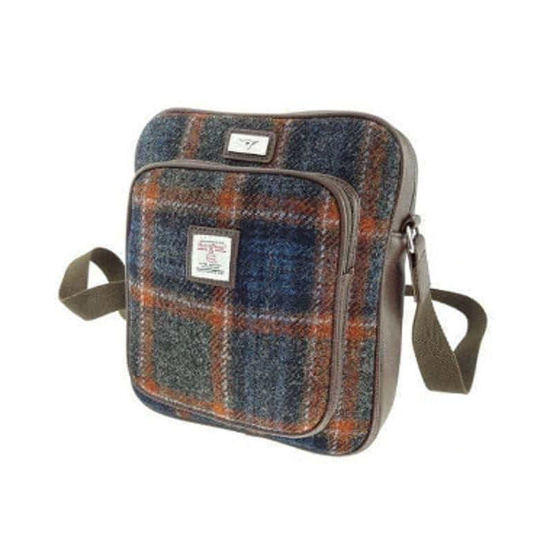 Harris Tweed Holdall Grey / Rust Overcheck