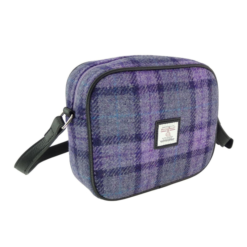 Harris Tweed Almond Mini Bag Bold Purple Check