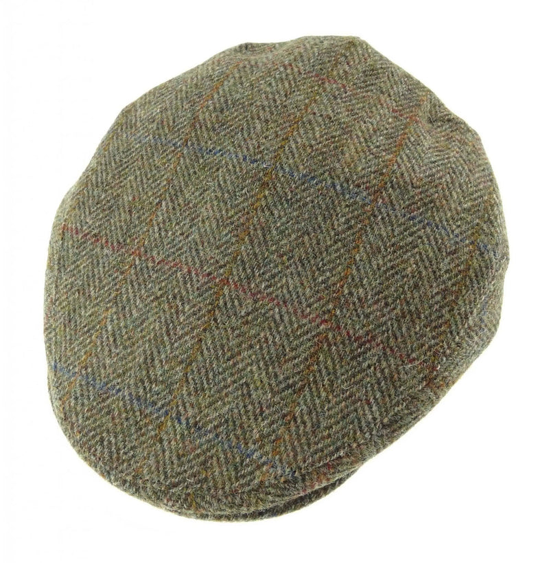 Harris Tweed County Cap Green Check