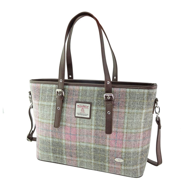 Spey Harris Tweed Tote Bag Soft Pink Buchanan