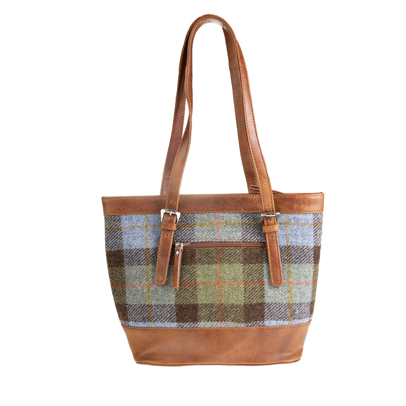 Ht Leather Tote Bag Lovat Check / Tan