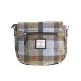 Ladies Ht Leather Flap Over Bag Lovat Check / Black