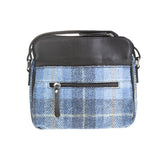 Ladies Ht Leather Cross Body Bag Blue Check / Black