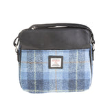 Ladies Ht Leather Cross Body Bag Blue Check / Black