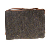 Ht Ladies Cross Body Bag Dark Brown Barleycorn / Tan