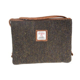 Ht Ladies Cross Body Bag Dark Brown Barleycorn / Tan