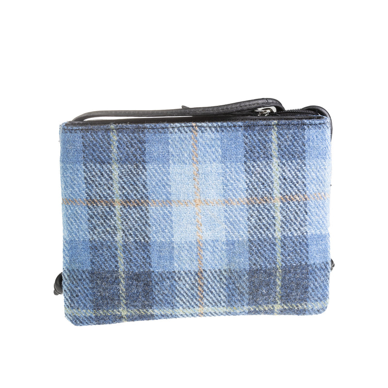 Ht Ladies Cross Body Bag Blue Check / Black