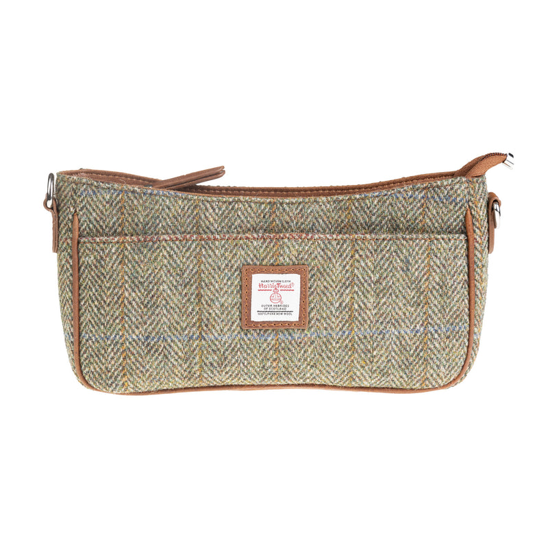Ladies Ht Leather Hand Bag Lt Brown Check / Tan