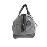 Ht Vegan Leather Weekender Bag Black & White Herringbone / Black