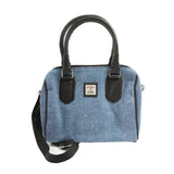 Ladies Ht Leather Small Handbag Blue & Pink Herringbone / Black