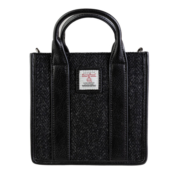 The Medium Tobi Tote Bag Black Herringbone