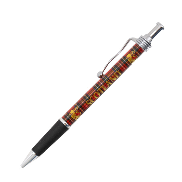 Stewart Tartan Lion Wavy Clip Pen