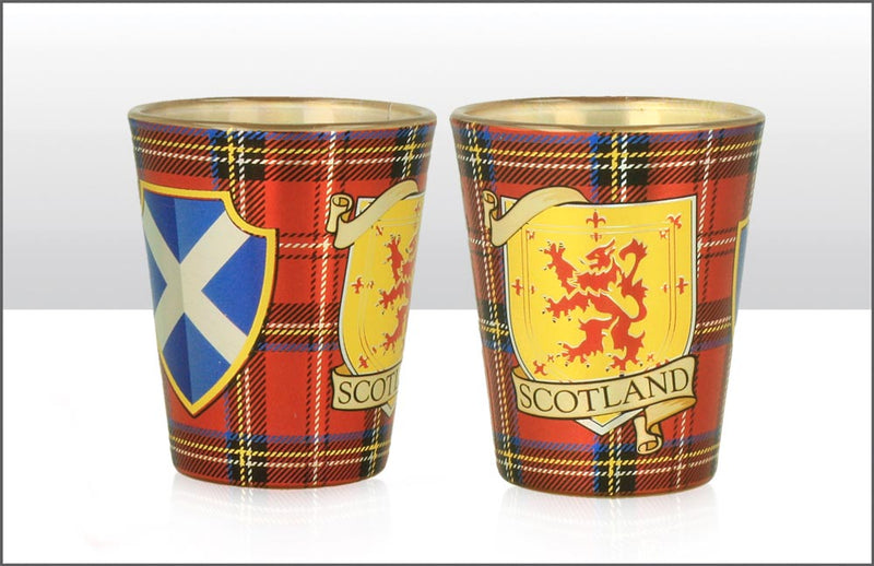 Scotland Shields Foil Shot Glass