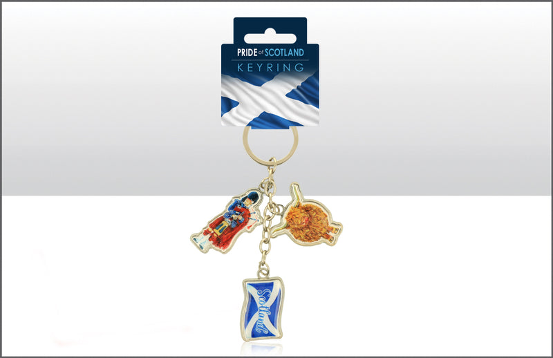 Scotland Watercolour Charm Keyring