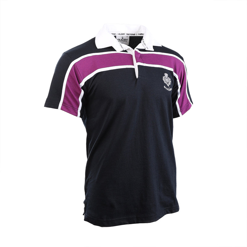 Gents S/S Purple Stripe Rugby Shirt