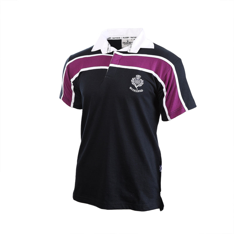 Gents S/S Purple Stripe Rugby Shirt