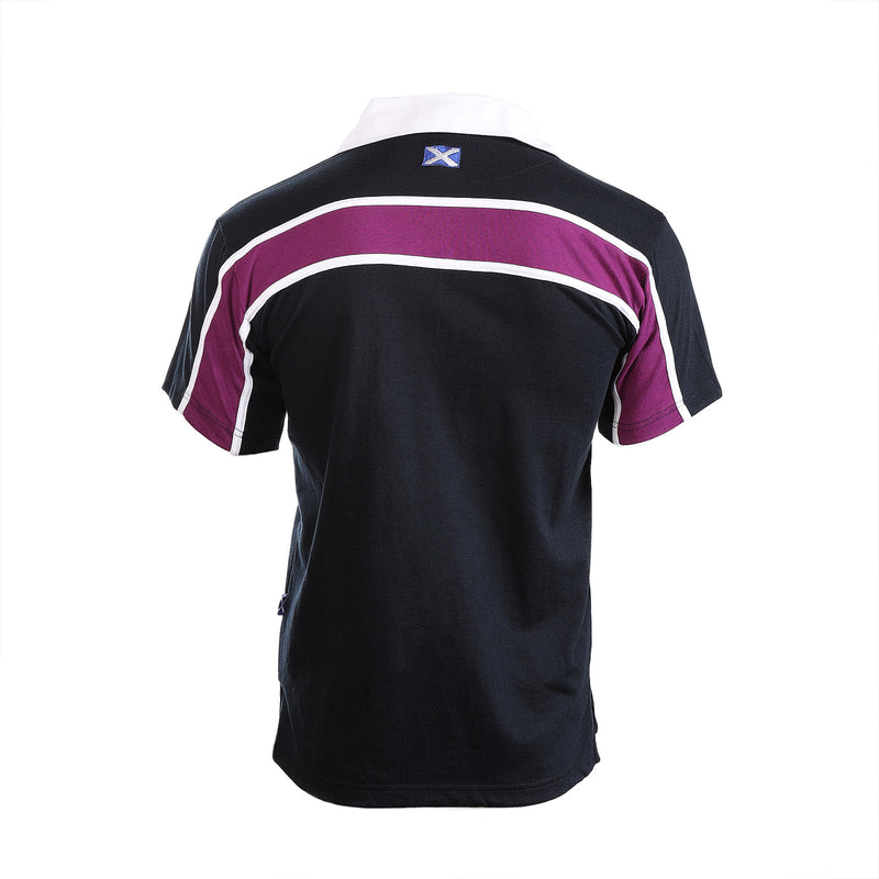 Gents S/S Purple Stripe Rugby Shirt