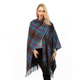 Edinburgh Lambswool Long Tartan Cape Enlarged Off Ctr Scotty Thom Denim