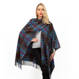 Edinburgh Lambswool Long Tartan Cape Cragg Check Ginger