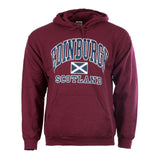 Edinburgh Harvard Print Hooded Top Maroon