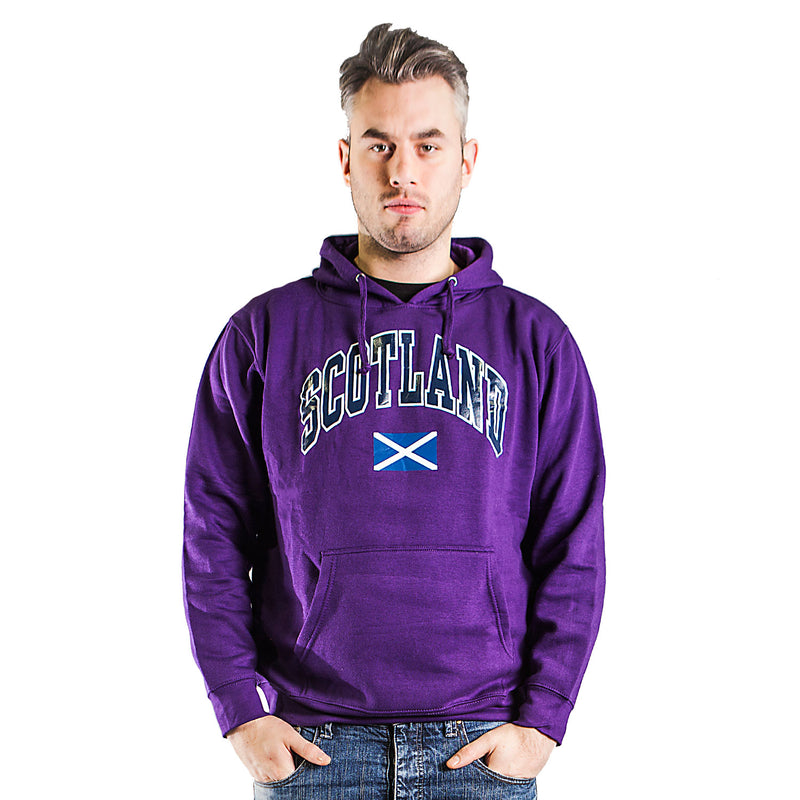 Scotland Harvard Print Hooded Top Purple