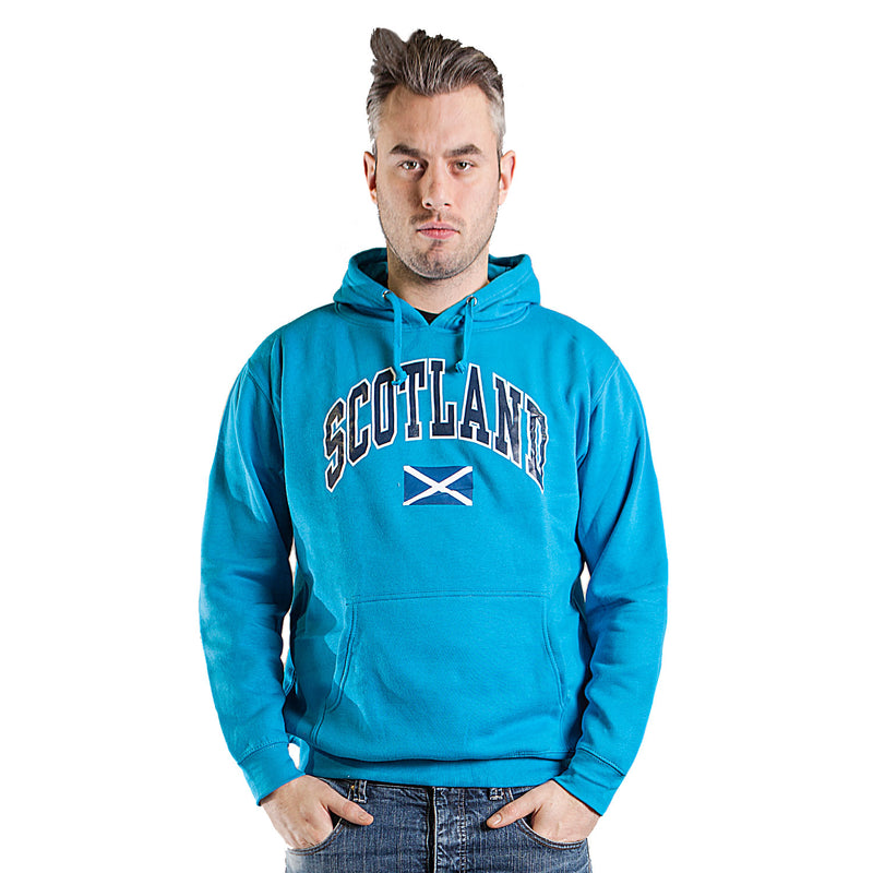 Scotland Harvard Print Hooded Top Sapphire Blue