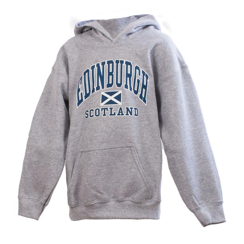 Kids Edinburgh Harvard Print Hooded Top Sports Grey