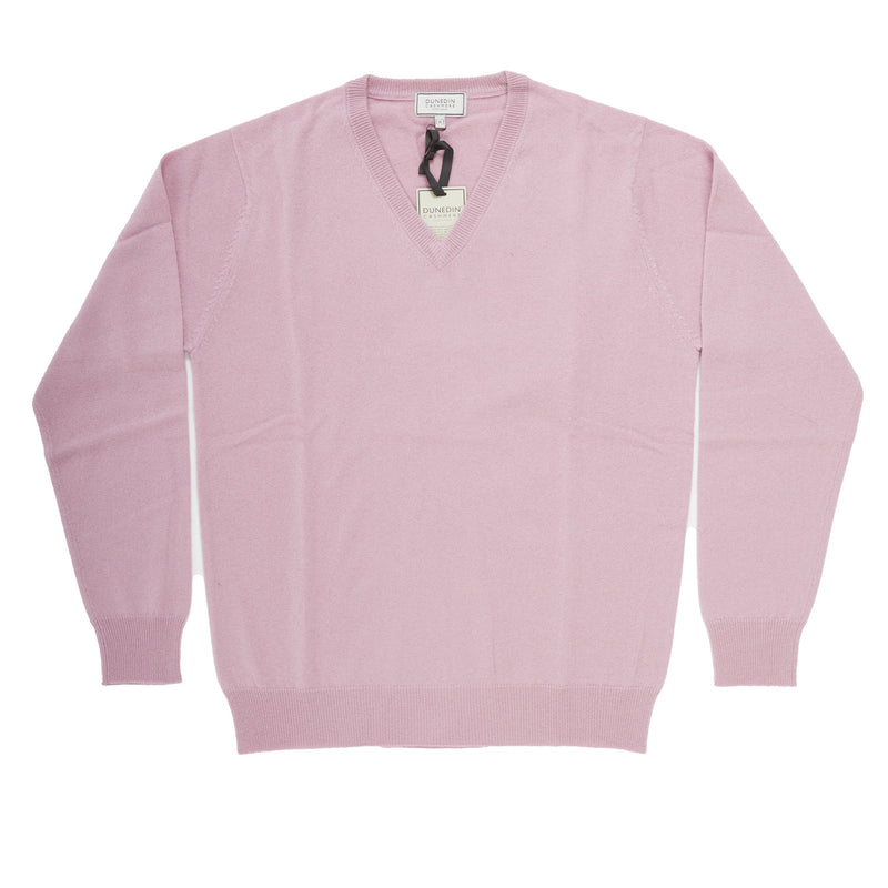 Mens pink cashmere on sale v neck sweater