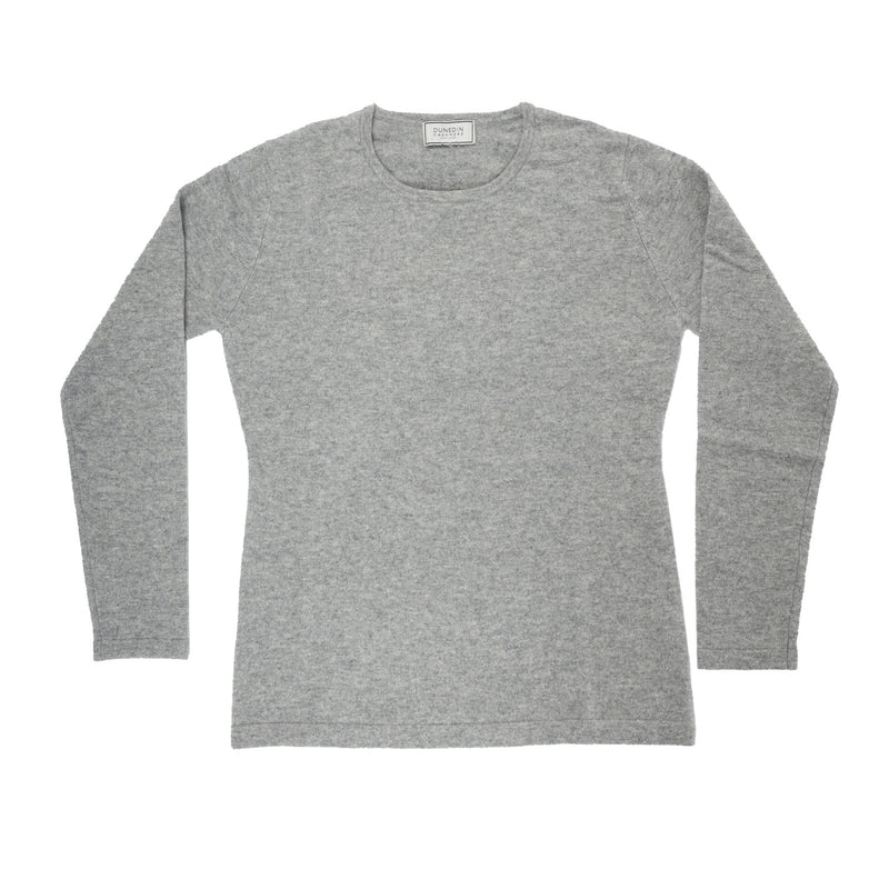 100% Cashmere Ladies Fashion Crew Neck Grey Mid