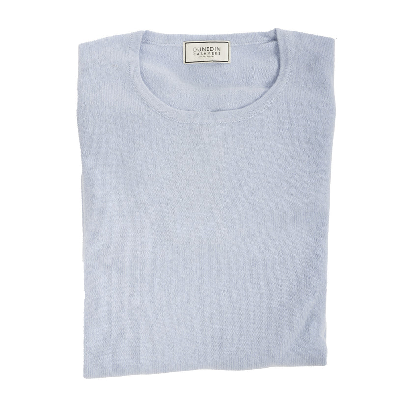 100% Cashmere Ladies Fashion Crew Neck Rivera Blue