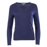 100% Cashmere Women's Fashion V Neck Rivera Blue