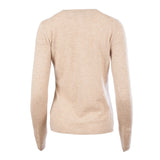 100% Cashmere Women's Crew Neck Cardigan Sand Beige