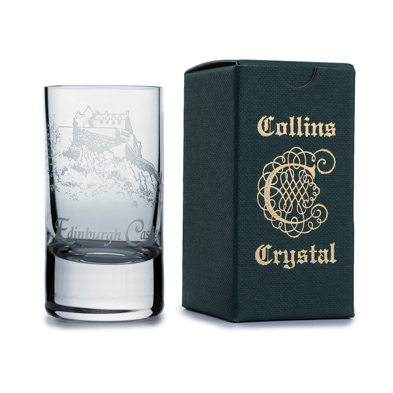 Collins Crystal Clan Shot Glass Edinburgh Castle