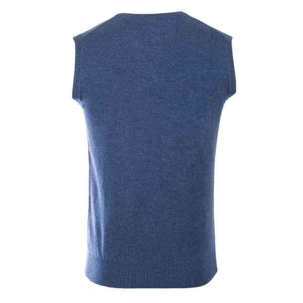 Men's Cashmere V Neck Slipover Denim