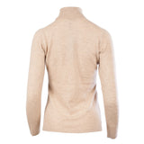 100% Cashmere Women's Fashion Roll Neck Sand Beige